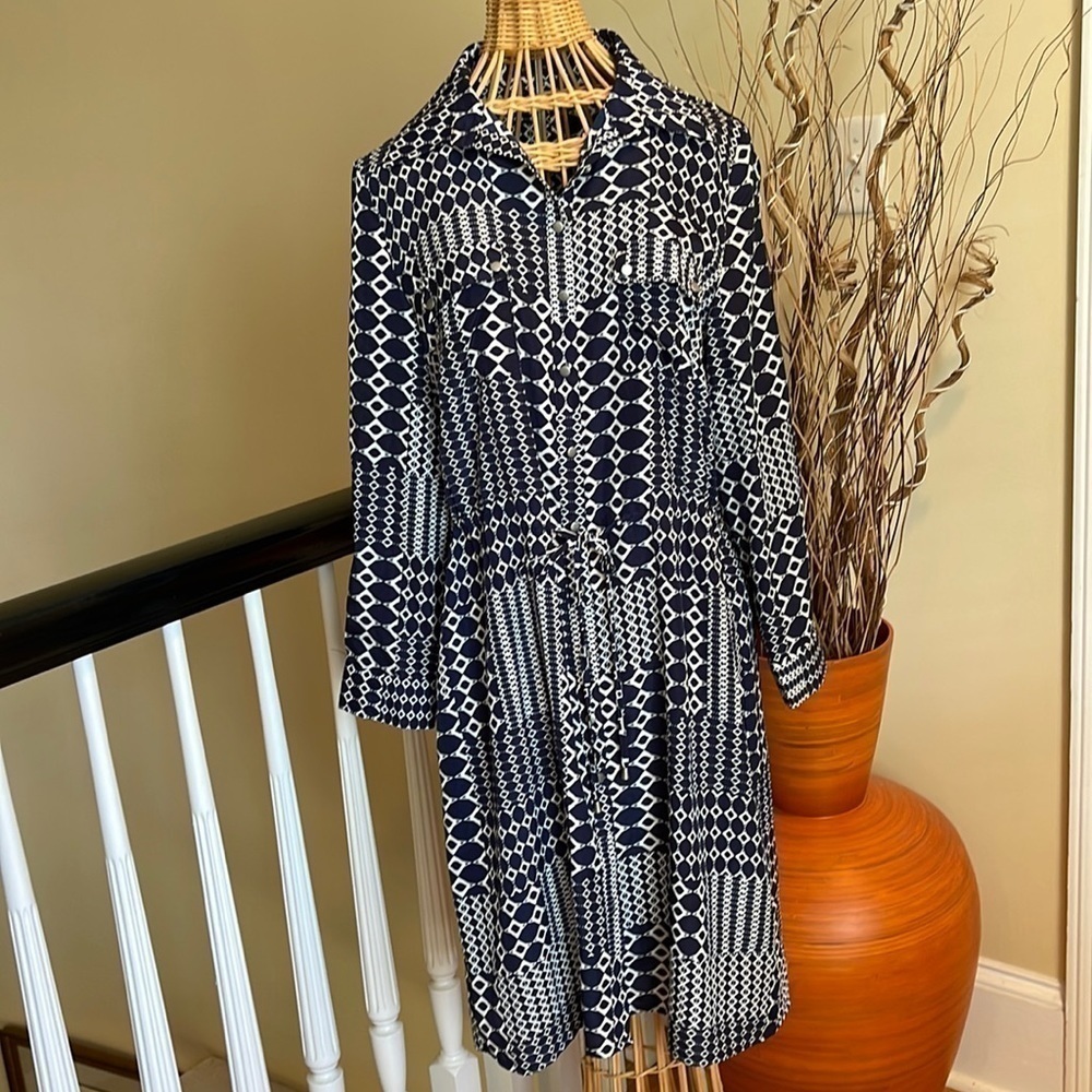 Navy And White Spence Dress